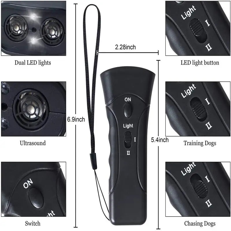 LED Ultrasonic Dog Repeller and Bark Control Training Device