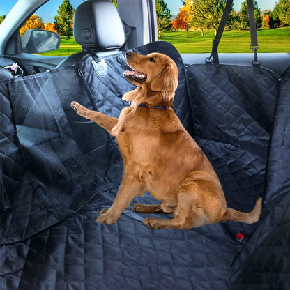 Double Zipper Waterproof Pet Seat Cover for Cars - 143x153CM, Dirt Resistant, Compatible with Multiple Models, Solid Color Rear Seat Cushion