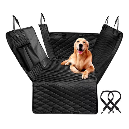 Double Zipper Waterproof Pet Seat Cover for Cars - 143x153CM, Dirt Resistant, Compatible with Multiple Models, Solid Color Rear Seat Cushion