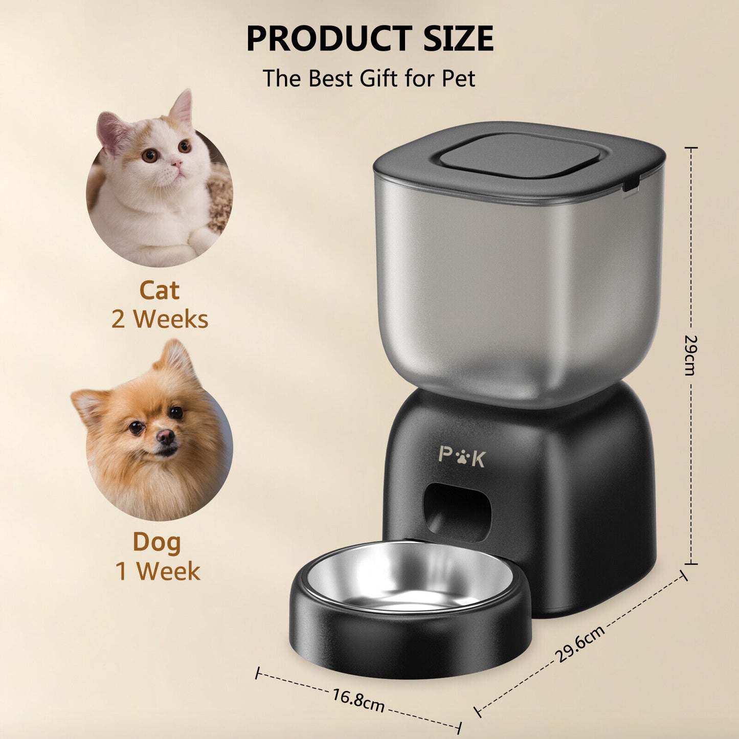 Automatischer Futter- und Wasserspender für Katzen und Hunde mit integriertem Filtersystem
