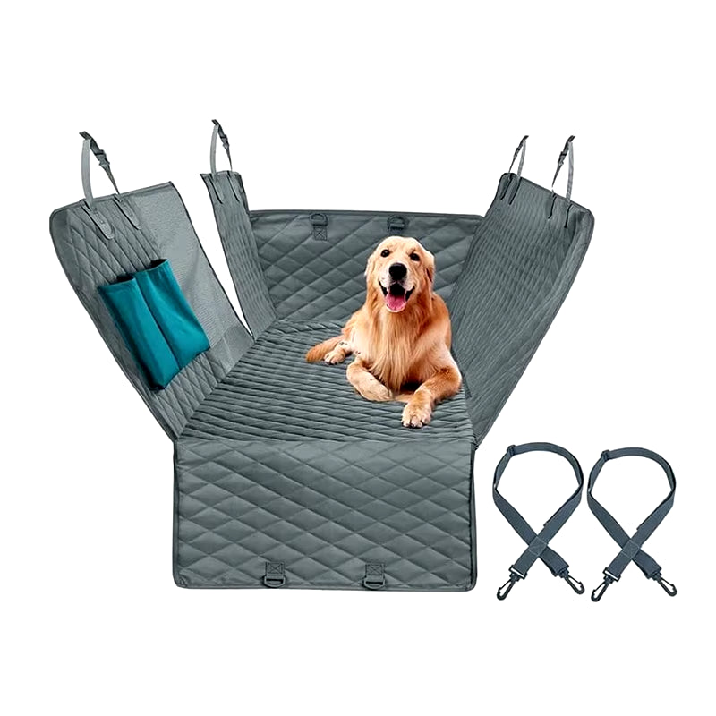 Double Zipper Waterproof Pet Seat Cover for Cars - 143x153CM, Dirt Resistant, Compatible with Multiple Models, Solid Color Rear Seat Cushion